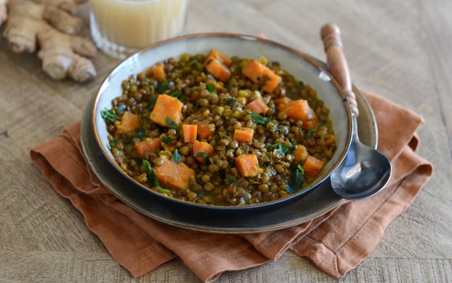 Lentilles aux carottes patates douces