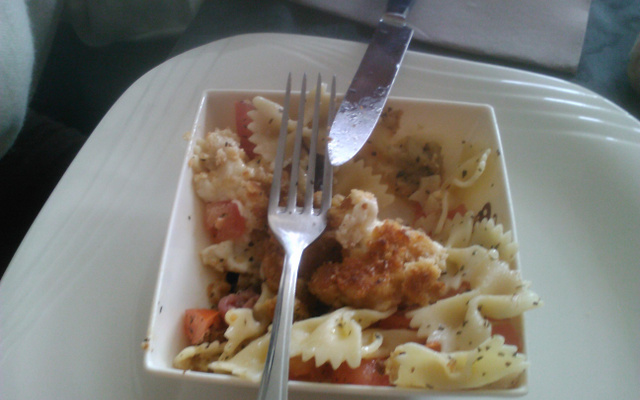 Salade de pâtes et crousti-mozza