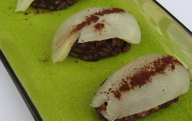 Sushi poire-chocolat