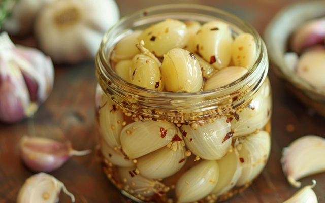 Ail mariné au vinaigre