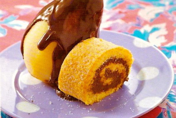 Gâteau roulé façon poire belle-Hélène
