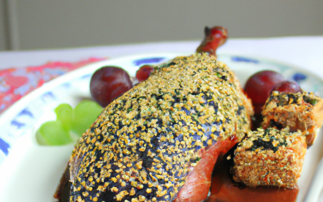 Caneton en croute de sésame aux fruits secs