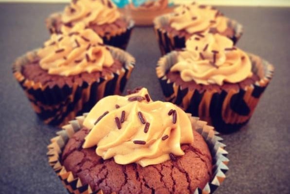 Cupcakes brownies-cacahuètes