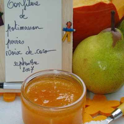 Confiture de potimarron, poires et noix de coco