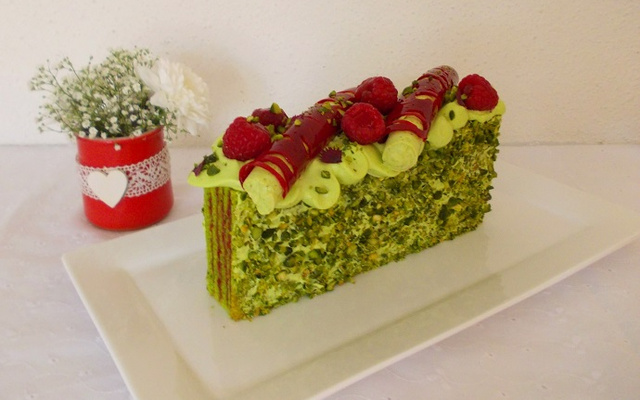 Cake pistache framboise
