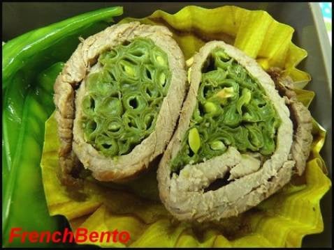Roulés de bœuf et haricots verts au shoyu