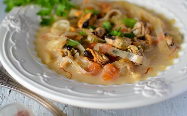 Soupe de moules au safran