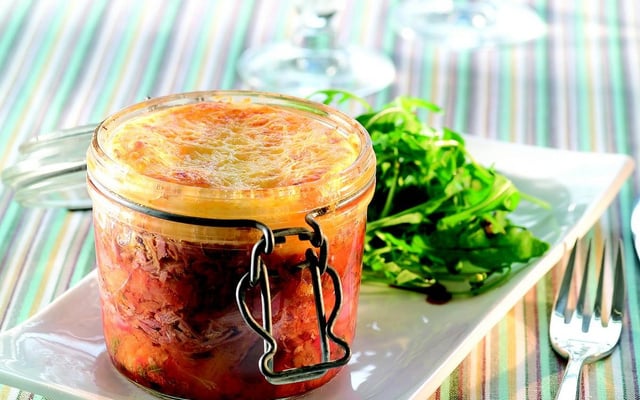 Bocal de Parmentier de Canard et Confit d'Aubergines