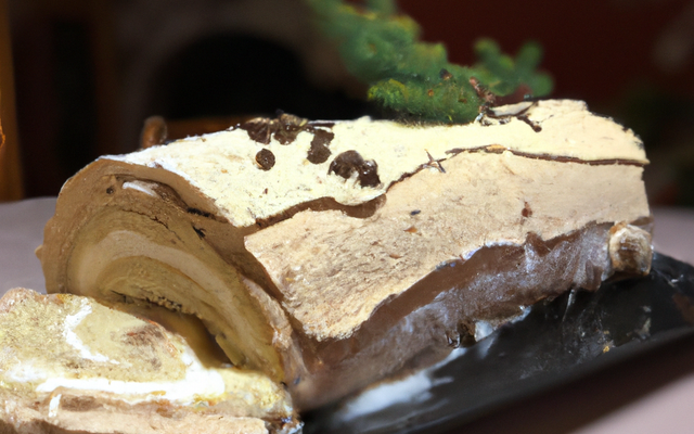 Bûche de Noël au cappuccino et vanille
