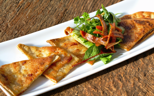 Raviolis tout surimi, farce à la pomme parfumée au raifort