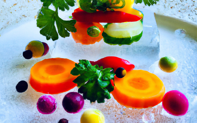 Légumes en gelée à la coriandre