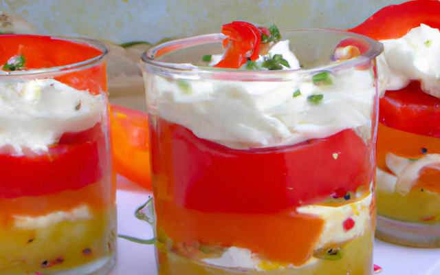 Verrines poivrons aux palet de chèvre