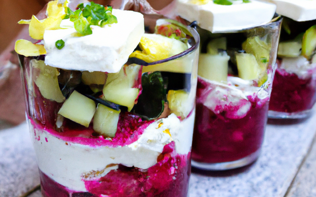 Verrine de betterave courgette et feta