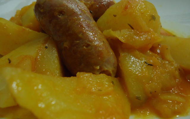 Pommes de terre aux granny smith et au chorizo