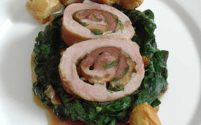 Roulade de lapin aux épinards et foie gras