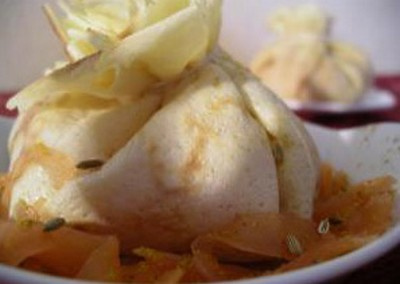 Aumonières de crêpes saumon crevettes