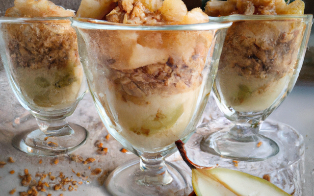 Crumble de poires confites en verrine