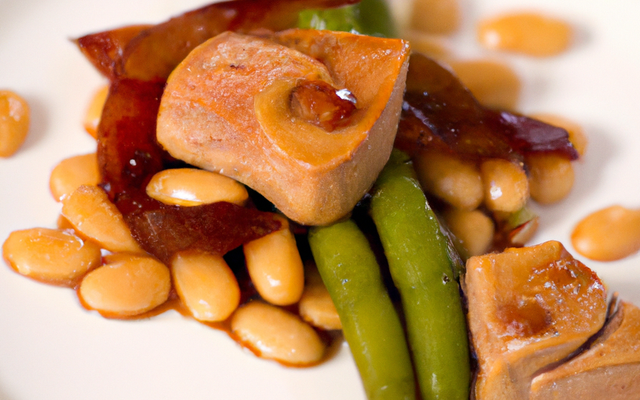 Haricots au foie gras