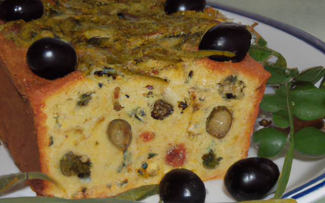 Cake aux blettes et olives marinées à l'ail