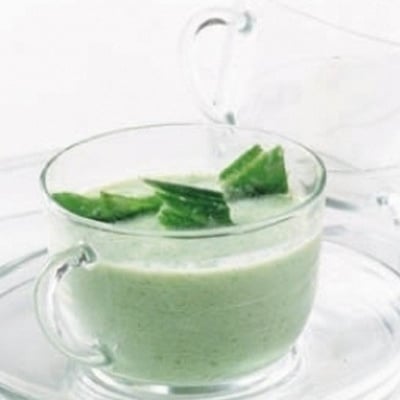 Sorbet au concombre et sa menthe hachée