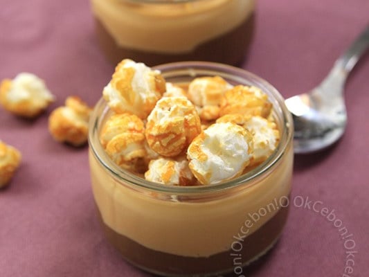 Verrines chocolat caramel et coco