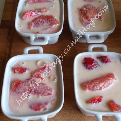 Gratin fraises et pamplemousse rose