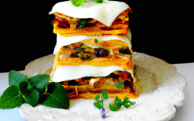 Lasagnettes ouvertes en millefeuille de Sandre, conjugaison de légumes nouveaux, infusion à la verveine