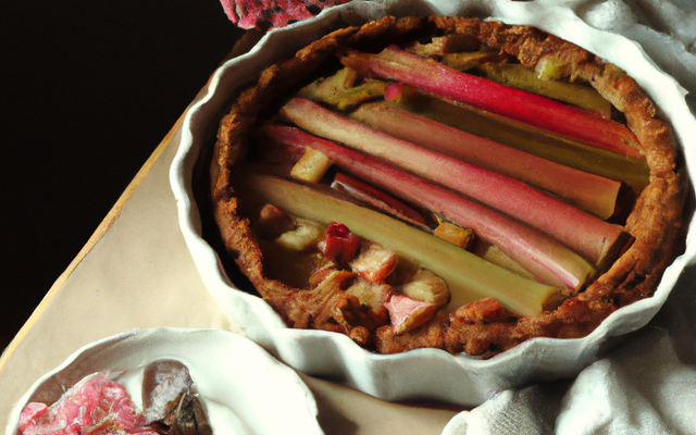 Tarte à la rhubarbe généreusement sucrée