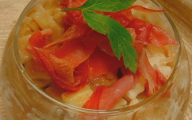 Crozets au beaufort et jambon cru