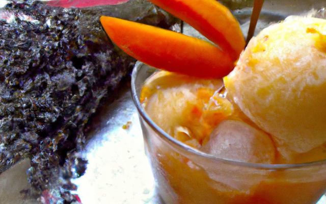 compotée d'abricot et sa glace lavande