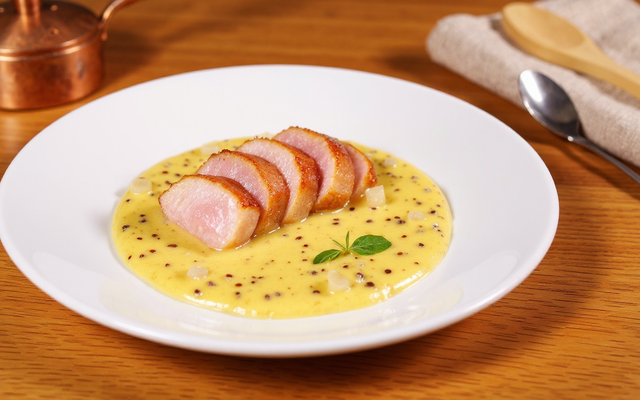 Filet mignon de porc à la moutarde