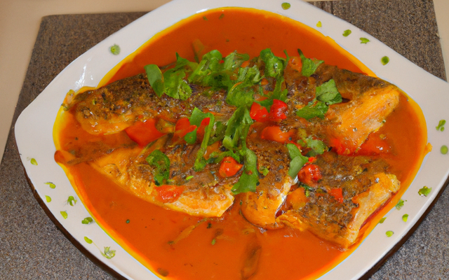 Poisson cuit au bouillon de paprika