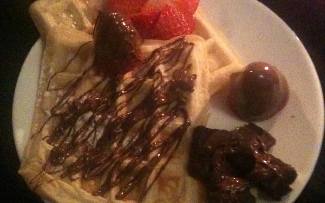 Gaufres fraise et moelleux au chocolat
