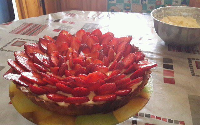 Tarte aux fraises traditionnelle à la crème pâtissière