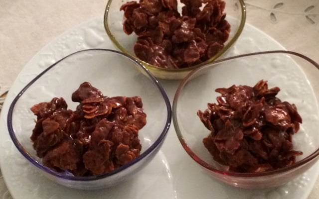 Roses des Sables simplissimes aux corn'flakes et chocolat