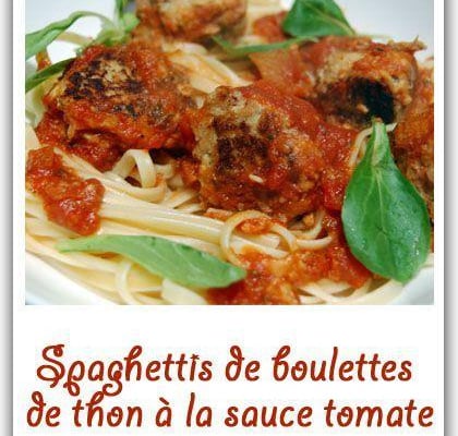 Spaghettis de boulettes de thon à la sauce tomate