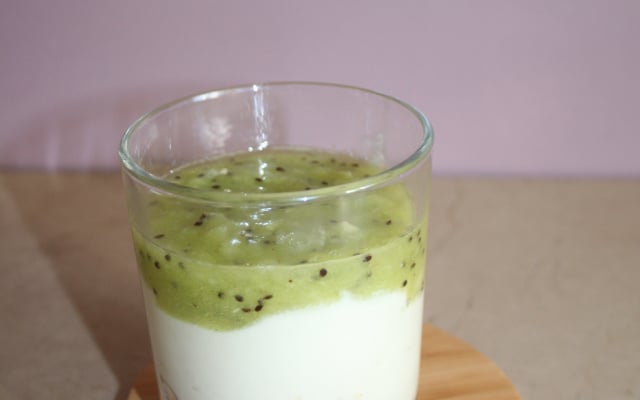 Verrine kiwi fromage blanc speculoos