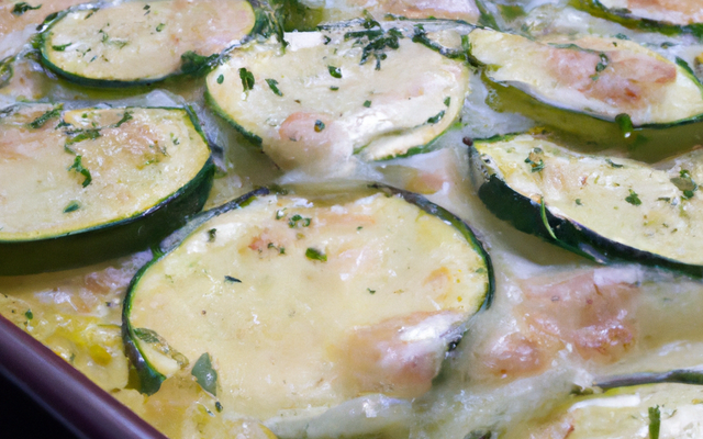 Gratinée de courgettes chèvre-lard