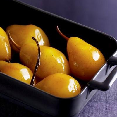 Poires rôties au Grand Marnier et gousse de vanille
