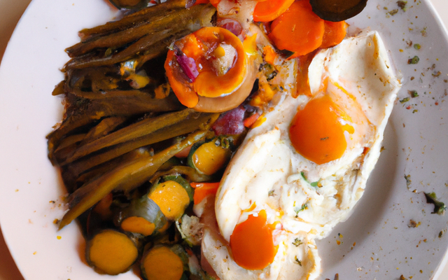 Assiette de légumes d'hiver et œuf poché