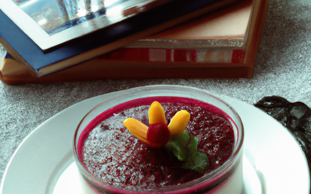 Mousse de tapioca au coulis de fruits rouges