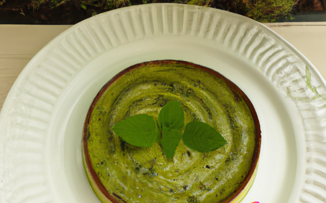 Flan de courgettes à la menthe et au coulis sucré