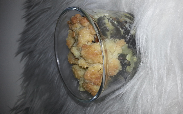 Verrine de gratin d'escargot à la pomme et son crumble