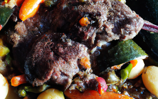 Agneau à la mauresque, légumes de printemps...