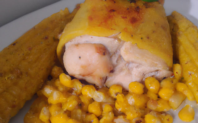 Poulet farci au maïs
