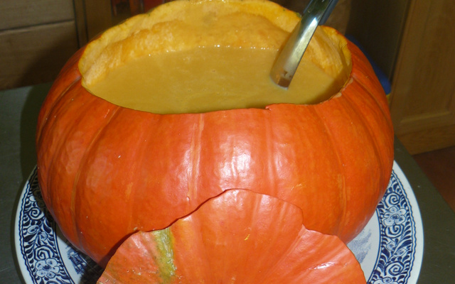 Velouté de courge au foie gras