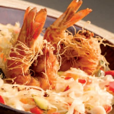 Choucroute en barigoule & gambas