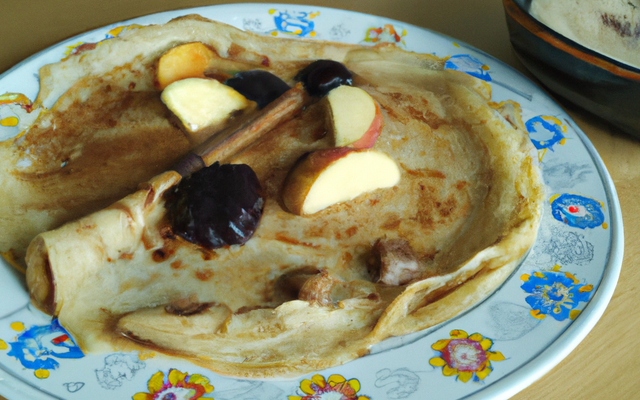 Crêpiau de pommes et pruneaux au cidre de France