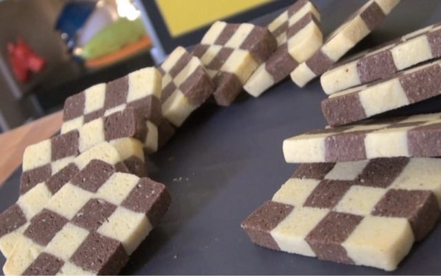 Sablés damiers vanille-chocolat