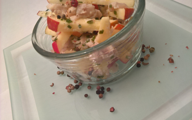 Tartare de truites fumées à la pomme et au citron